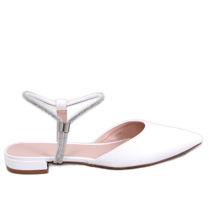 BM Bailarinas de tacón abierto de Durie White blanco BM Bailarinas de tacón abierto de Durie White blanco