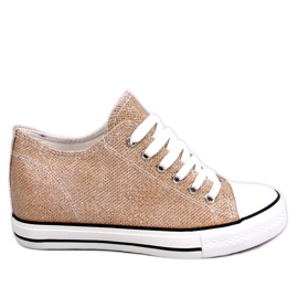 Foss zapatillas doradas con cuña dorado Foss zapatillas doradas con cuña dorado