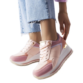 Zapatillas rosas con cuña de Harvé rosado