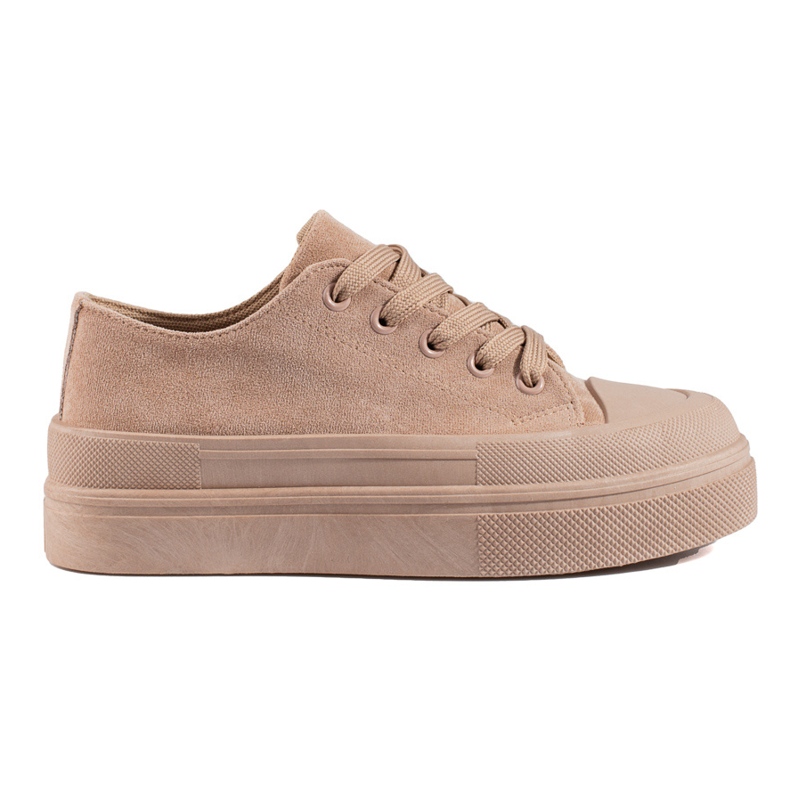 Deportivas de ante plataforma alta Shelovet beige