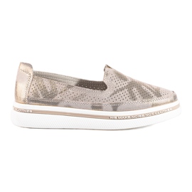 Zapatos shelovet piel calados dorados