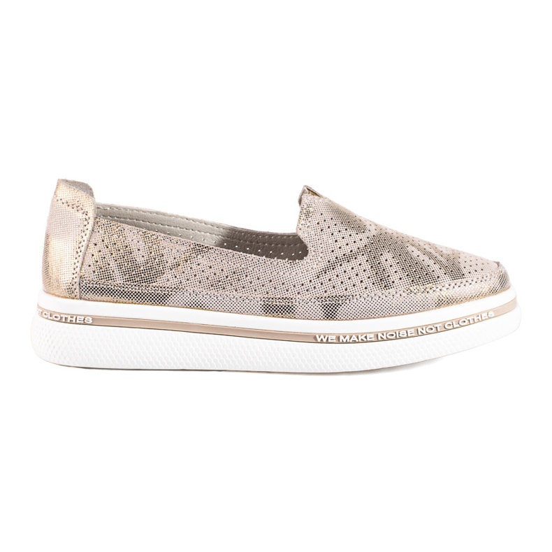 Zapatos shelovet piel calados dorados