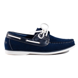 Mocasines de hombre Shelovet en ante azul marino