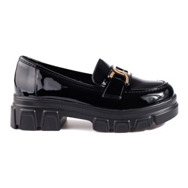 Mocasines negros charol con adorno Shelovet