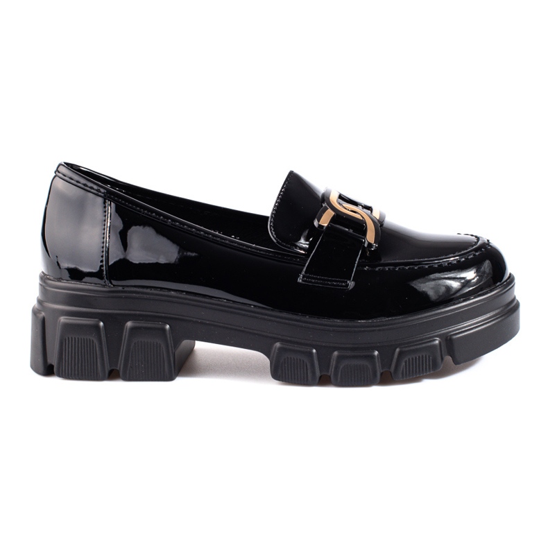 Mocasines negros charol con adorno Shelovet