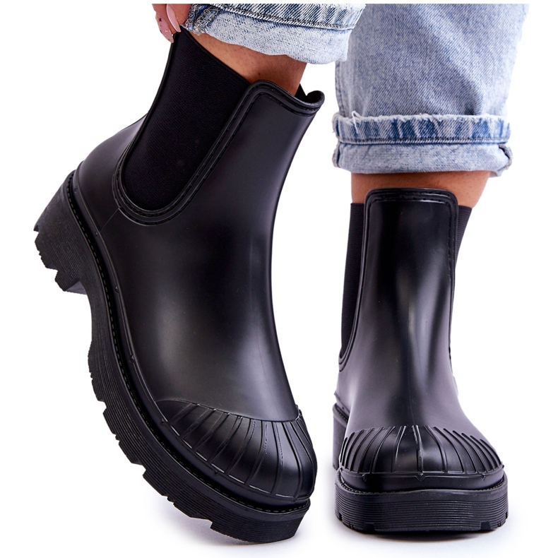 BM Botas de goma sin cordones Jodhpur Boots Black Carme negro