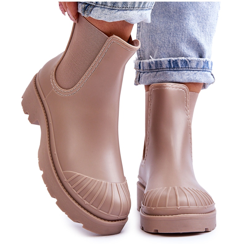 BM Botines de goma sin cordones Carme Beige