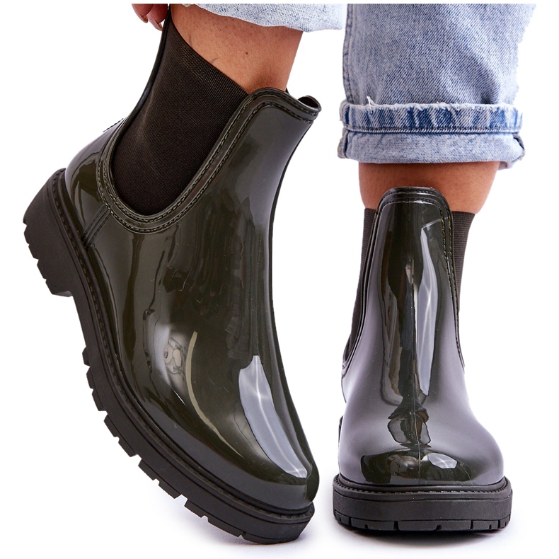 BM Botas Chelsea sin cordones para mujer Verde oscuro Larone