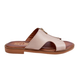 Lemar Pantuflas De Mujer Con Cremallera Decorativa Beige Clarence