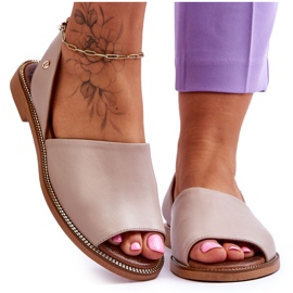 Lemar Sandalias sin cordones de cuero beige Alivia