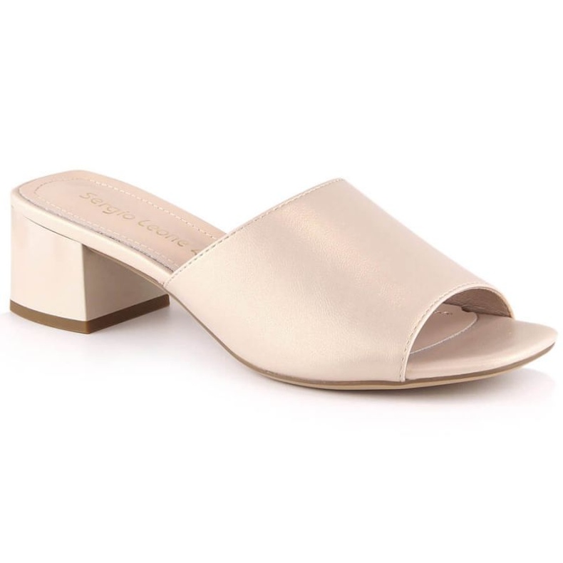 Sandalias tacón con elástico Sergio Leone W KL317 brillo rosado