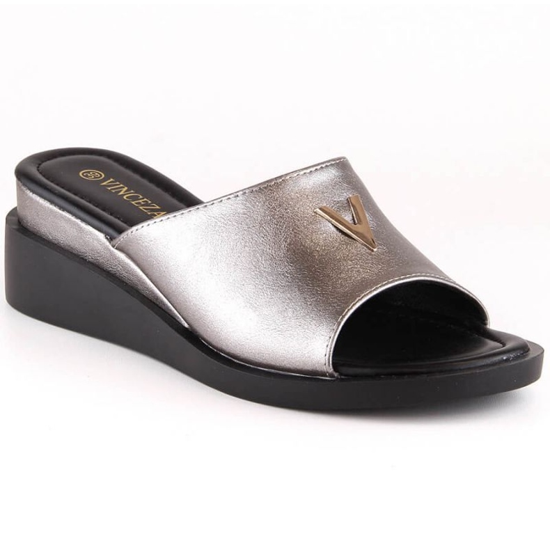 Zapatillas cuña con elástico Vinceza W 17247 plata