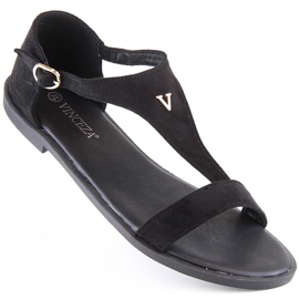 Sandalias mujer planas ante negro Vinceza 17270