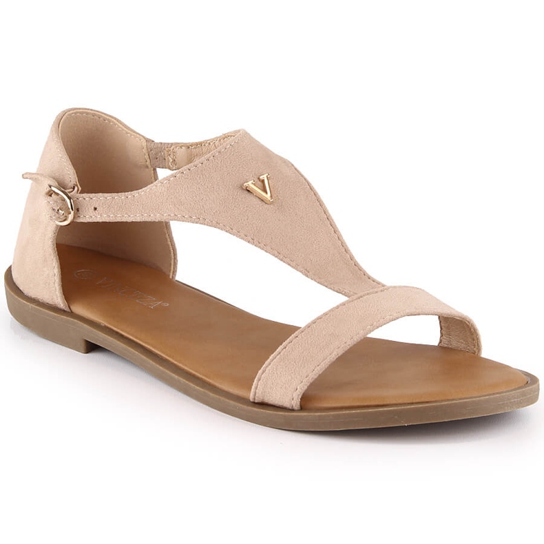 Sandalias mujer planas ante beige Vinceza 17270