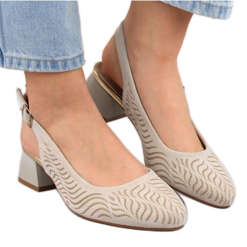 Sandalias mujer tacón ante beige Jezzi RMR2263-4