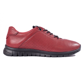 Deportivas en piel burdeos de T.Sokolski rojo