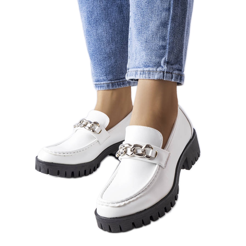 Mocasines blancos con suela tractor de Faiz Mocasines blancos con suela tractor de Faiz