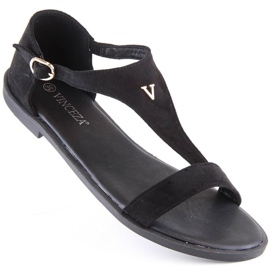 Sandalias planas de ante Vinceza W 17270 negro