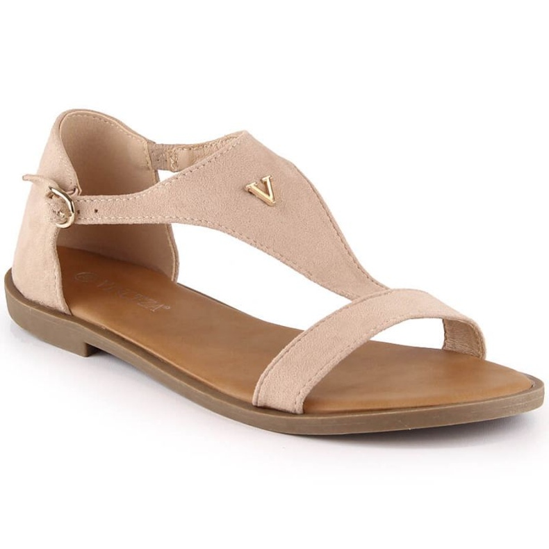 Sandalias planas de ante Vinceza W 17270 beige