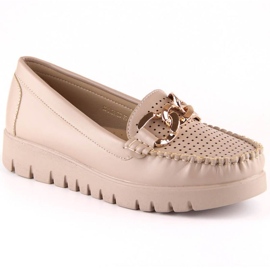 Mocasines en plataforma con cadena Potocki W YQ21021 beige