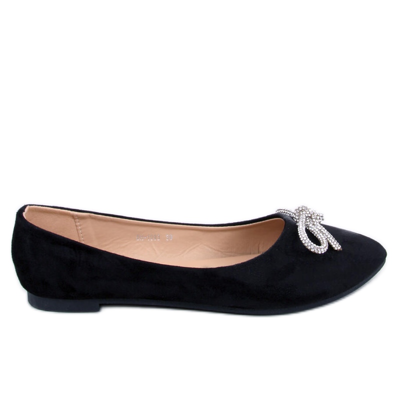 Bailarinas negras con punta de almendra Batten negro