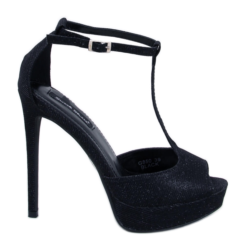 BM Zapatos de salón Mardy con plataforma y puntera abierta en negro
