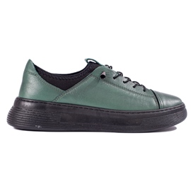 Zapatos mujer piel verde T.Sokolski