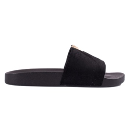 Clásicas zapatillas Shelovet de mujer en ante negro