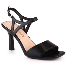 Sandalias mujer negras tacón Sergio Leone SK902 negro
