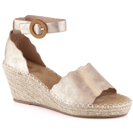 Alpargatas mujer doradas eVento 5425 sandalias cuña dorado