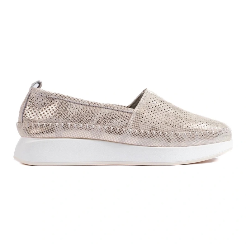 Zapatos shelovet piel calados dorados
