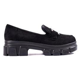 Mocasines de ante negro con plataforma Shelovet