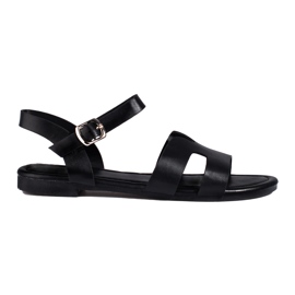Sandalias planas negras Shelovet negro