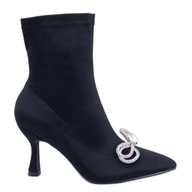 Betz Botines elásticos negros tacón alto