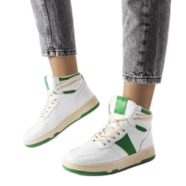 Zapatillas verdes de Robin blanco