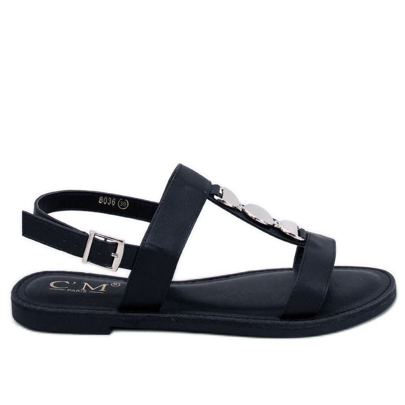 BM Sandalias mujer Cheek Black metalizado negro