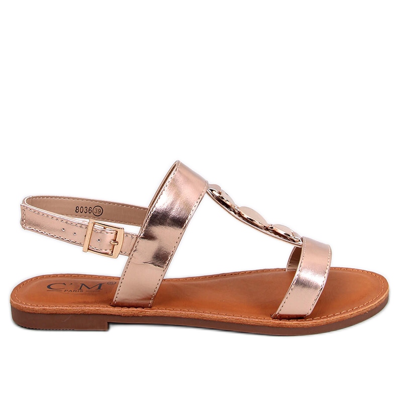 BM Sandalias mujer Cheek Champagne metalizadas rosado