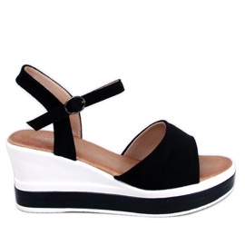 BM Dirado Sandalias cuña negras negro