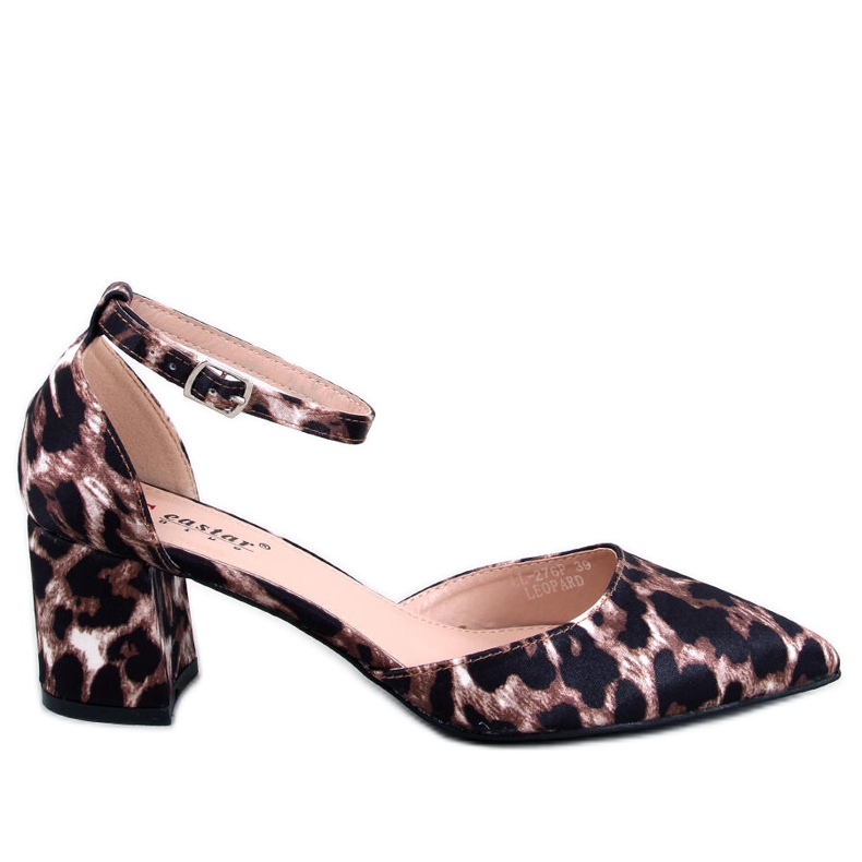 Zapatos de tacón bajo abiertos Vonetta Leopard marrón