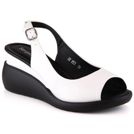 Sandalias de mujeres en Wedge Sergio Leone Sk853 White blanco
