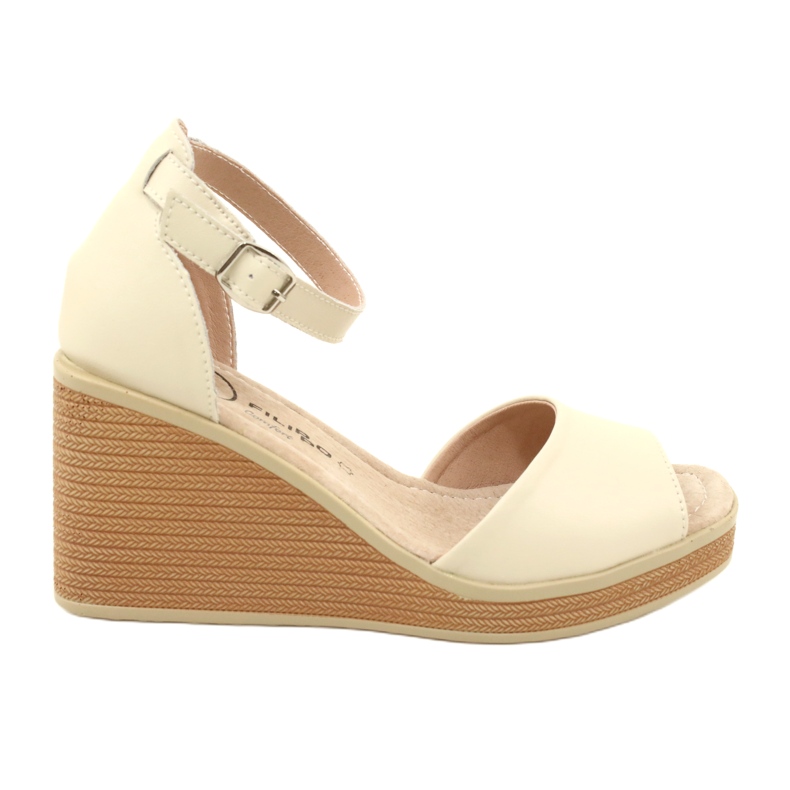 Filippo DS4507 BE Sandalias con Cuña de Piel, Beige