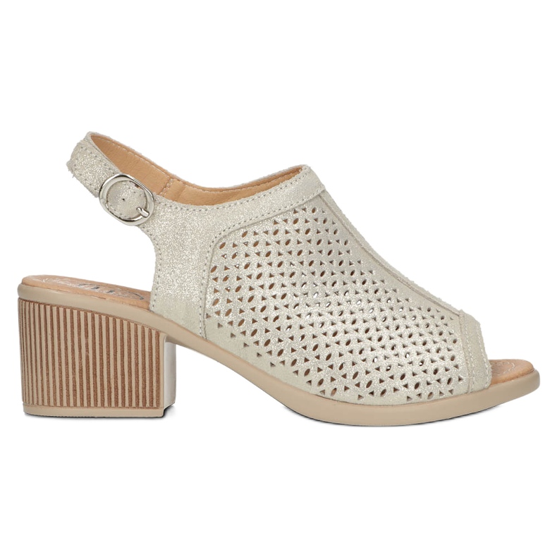 Beige/oro Sandalias Filippo Cuero Calado DS4475 dorado