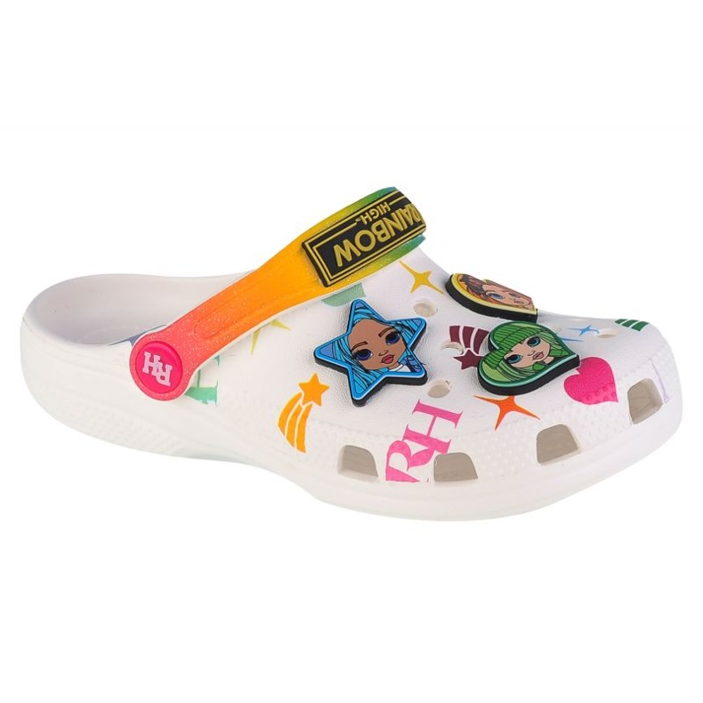 Zuecos para niños Crocs Classic Rainbow High 208117-90H blanco