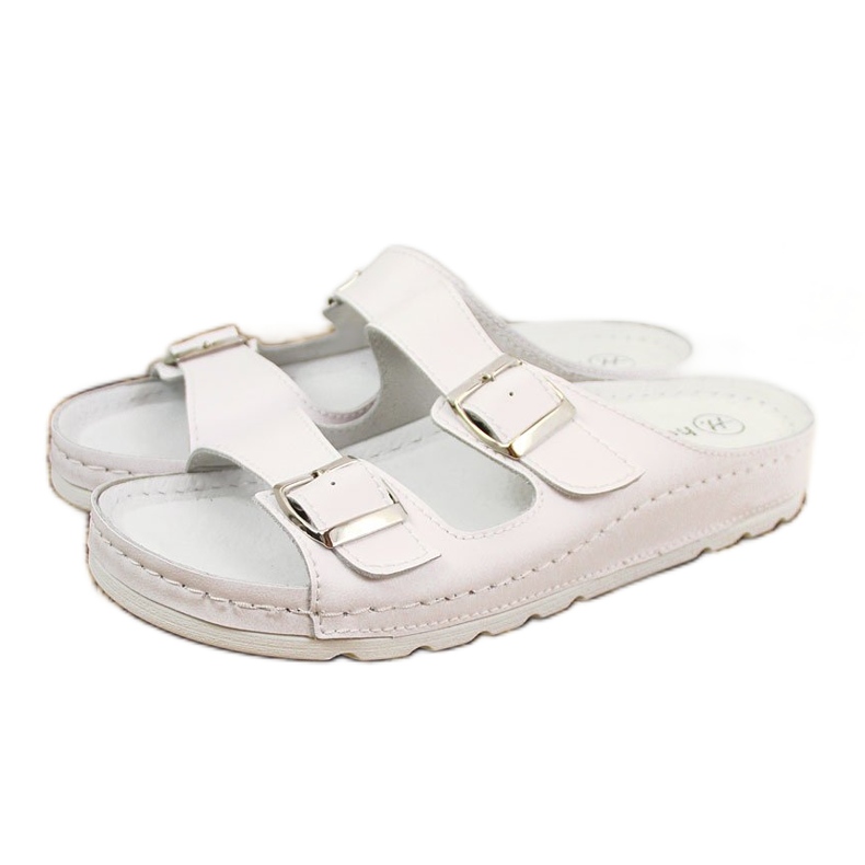 Zapatillas sanitarias blancas de piel para mujer Helios 288 blanco