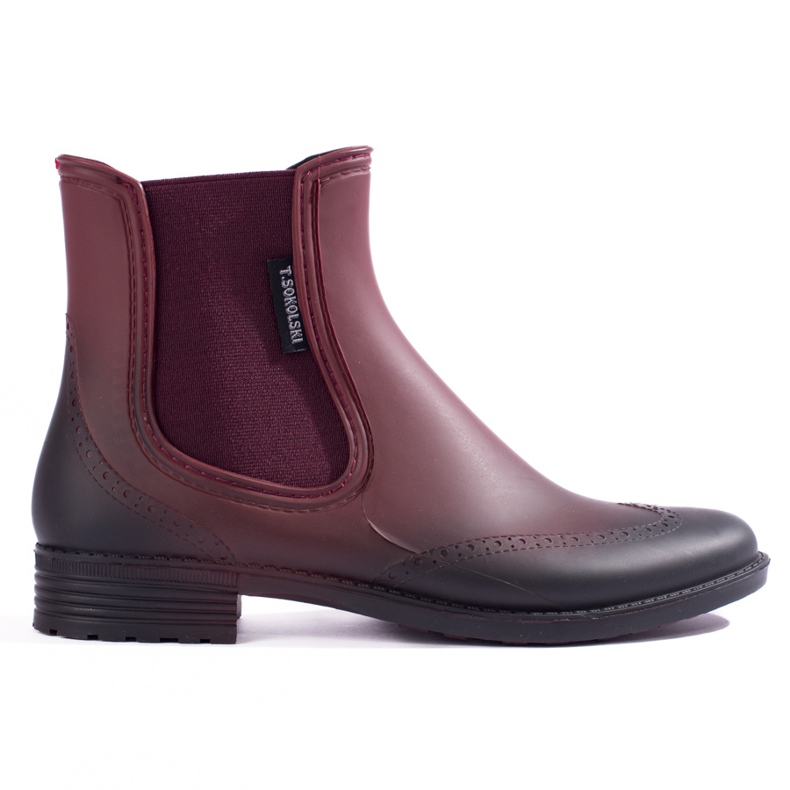 Botines chelsea mujer T.Sokolski burdeos rojo