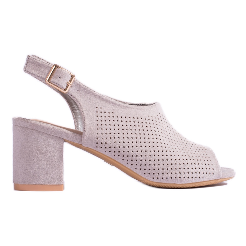 W. Potocki Sandalias tacón calado gris Shelovet W. Potocki Sandalias tacón calado gris Shelovet