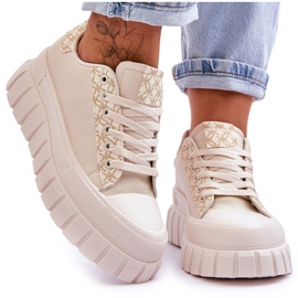 PG1 Deportivas Mujer Piel Plataforma Beige Alison