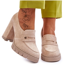 Vinceza Elegantes Tacones Altos Ante Beige Mintore