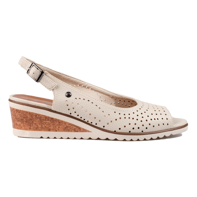 W. Potocki Sandalias de cuña para mujer en beige de Potocki
