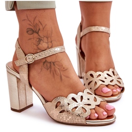 Sandalias Caladas Sergio Leone SK872 Beige-Oro dorado